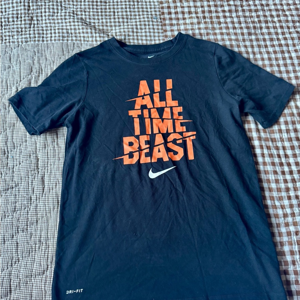 Nike Black Tee with Bold Orange Graphic